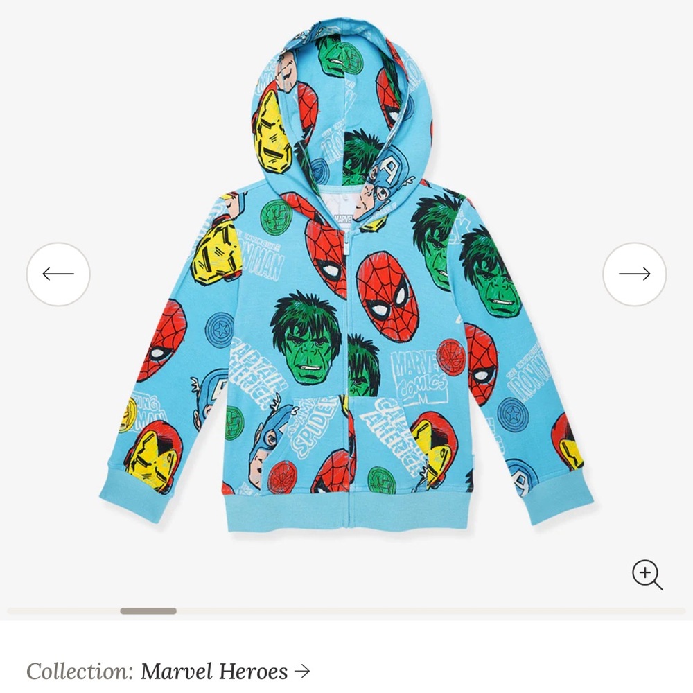 Kids Marvel Heroes Blue Zip Up